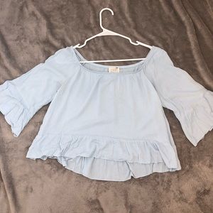 Baby blue off-the-shoulder top